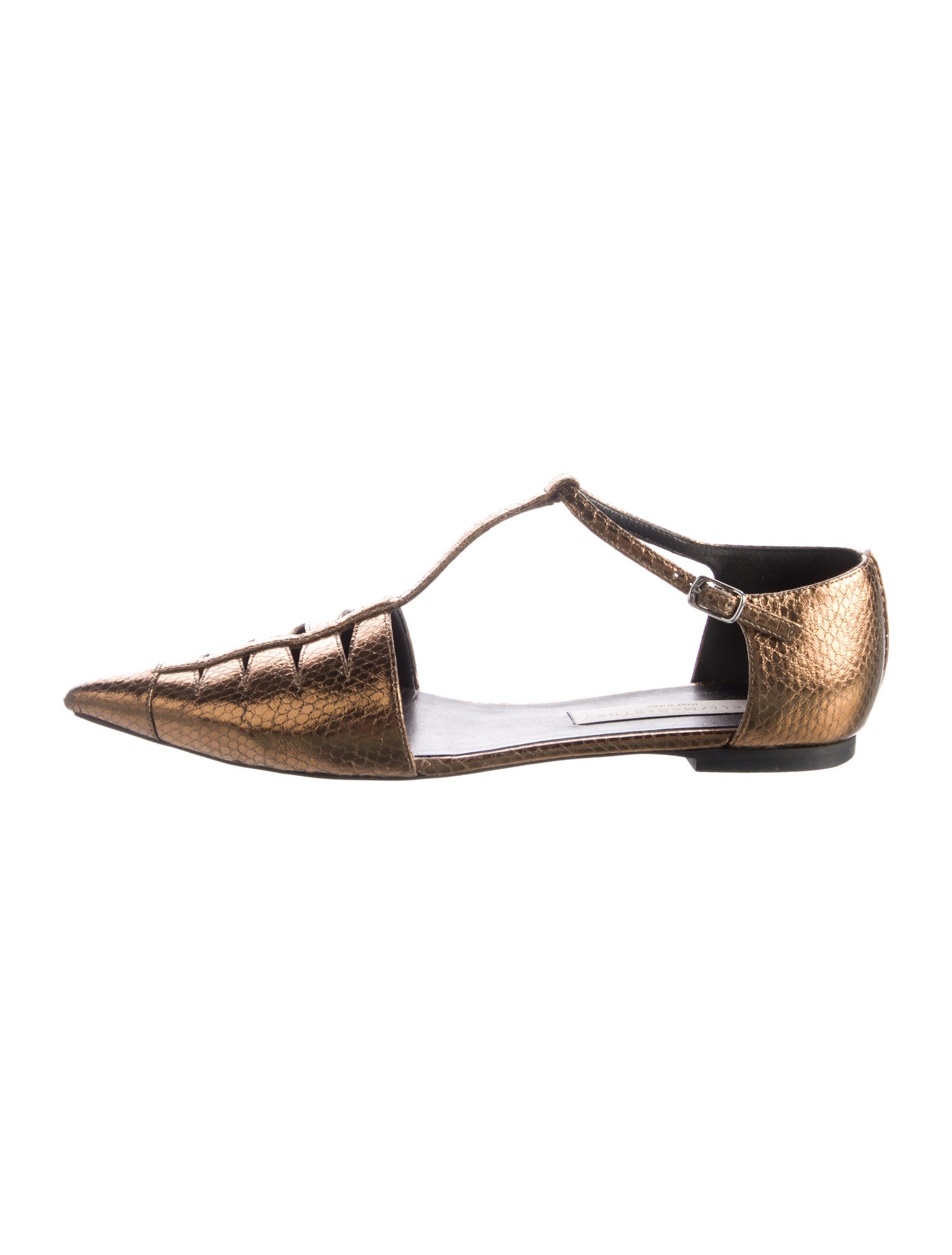 Stella McCartney Leather Cutout Accent D'Orsay Flats