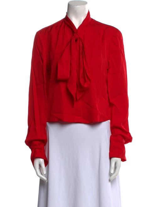 Stella McCartney Mock Neck Long Sleeve Blouse