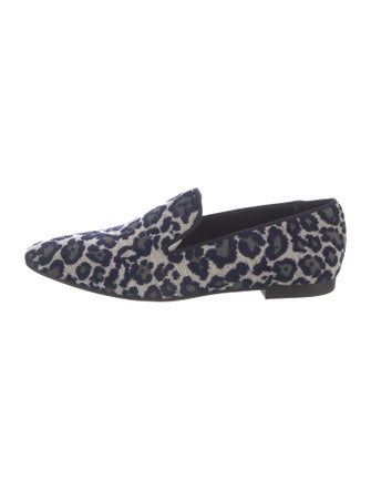 Stella McCartney Animal Print Grosgrain Trim Loafers