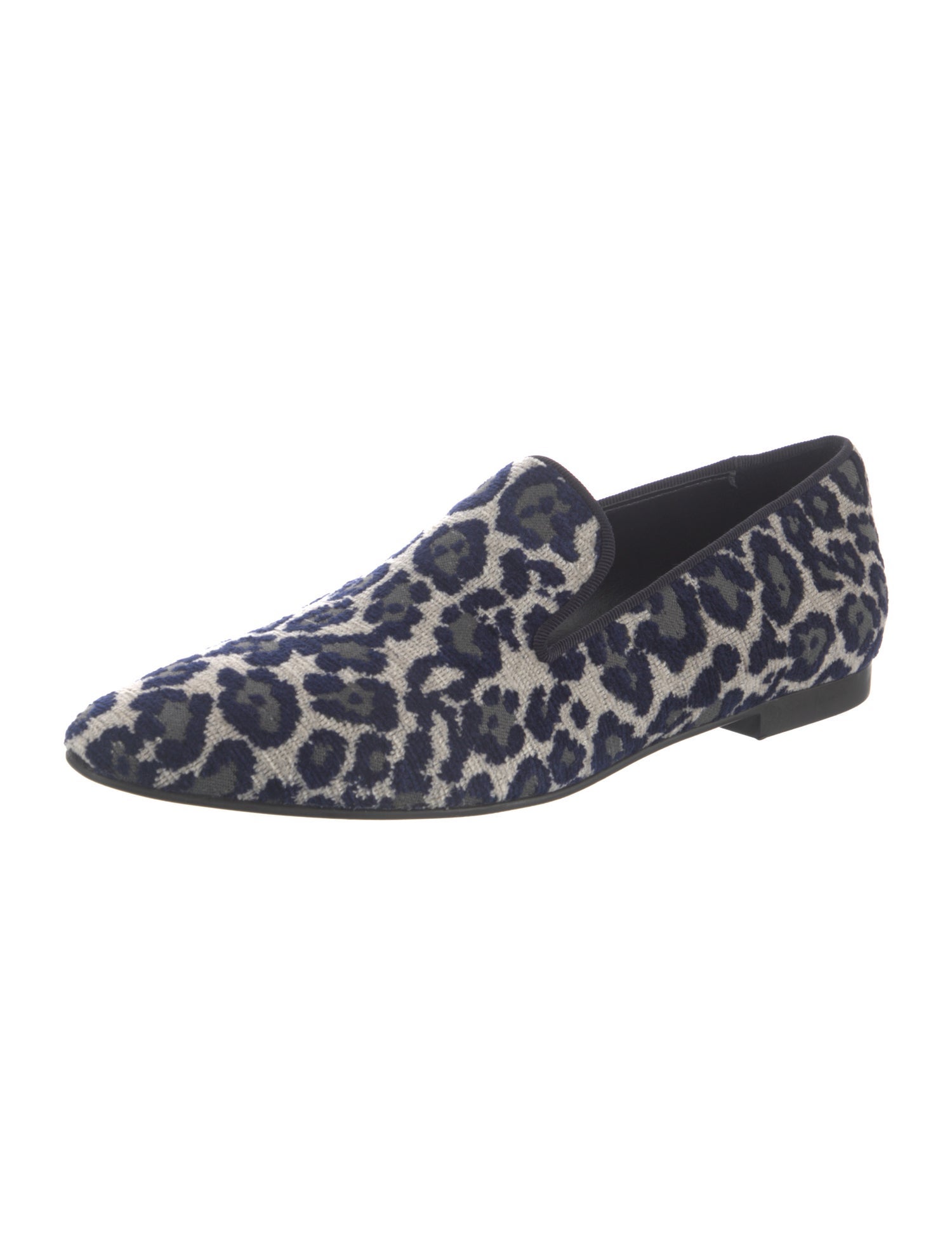 Stella McCartney Animal Print Grosgrain Trim Loafers