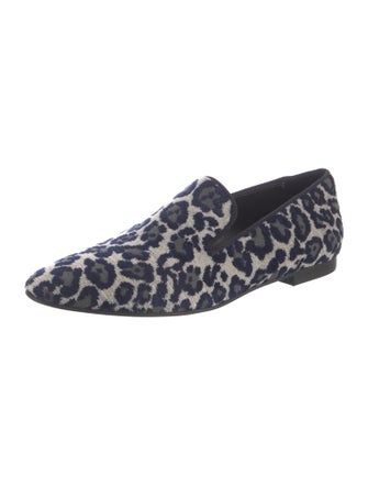 Stella McCartney Animal Print Grosgrain Trim Loafers