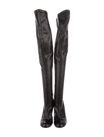 Stella McCartney Embossed Leather Embroidered Accent Boots
