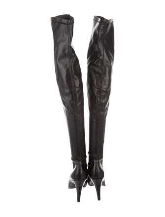 Stella McCartney Embossed Leather Embroidered Accent Boots