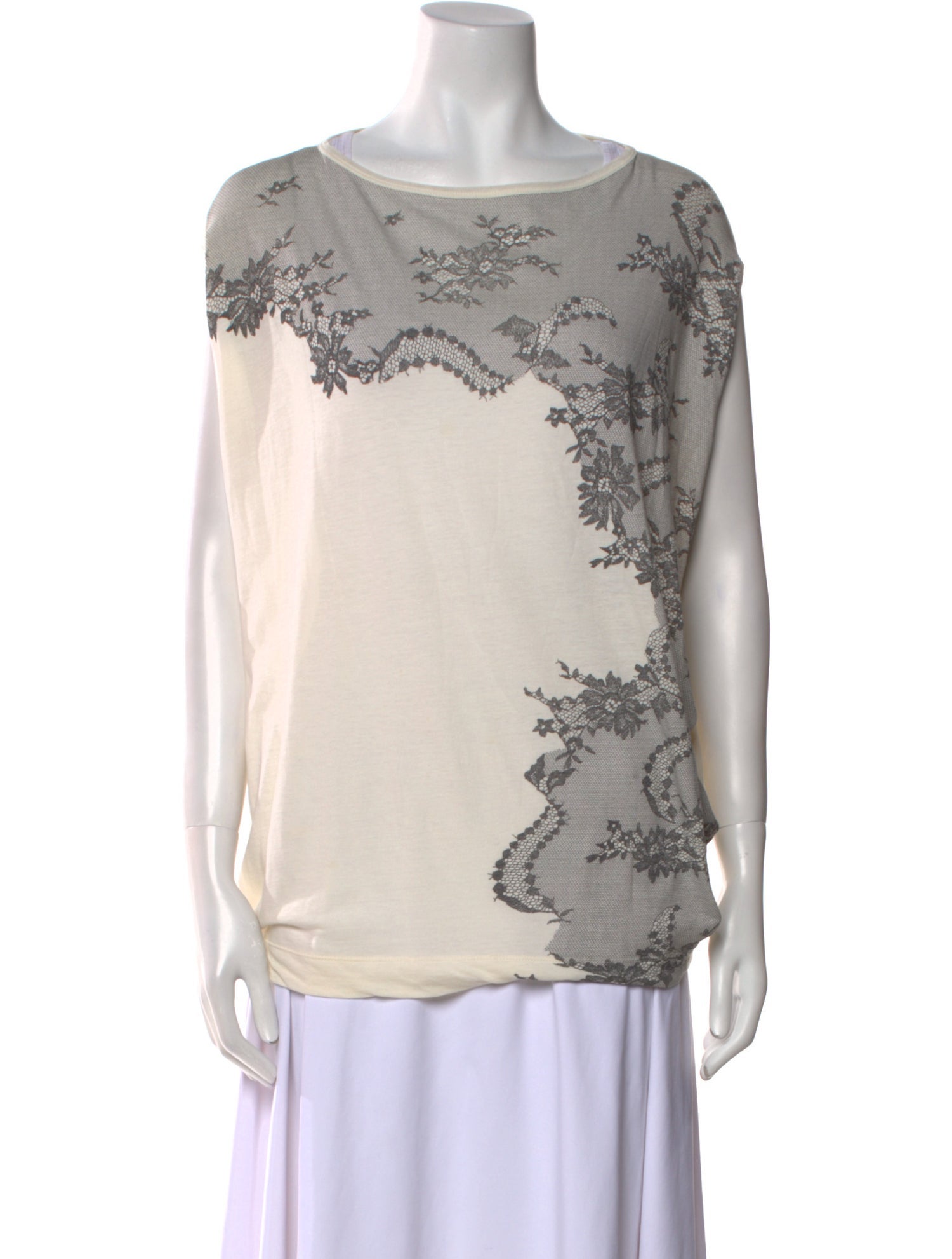Stella McCartney Printed Bateau Neckline Top
