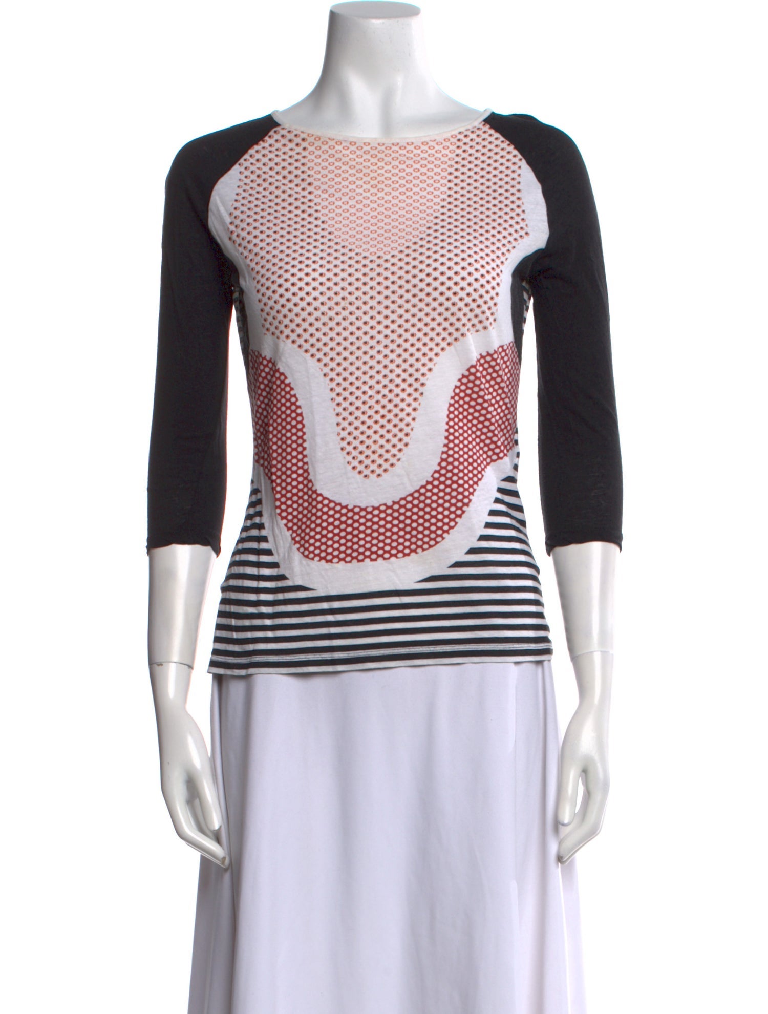 Stella McCartney Printed Bateau Neckline Top