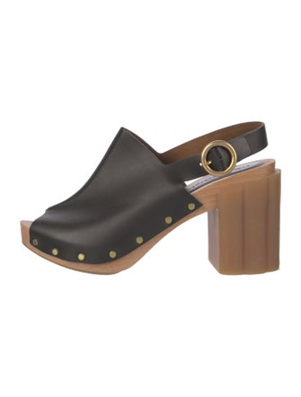 Stella McCartney Leather Studded Accents Slingback Pumps