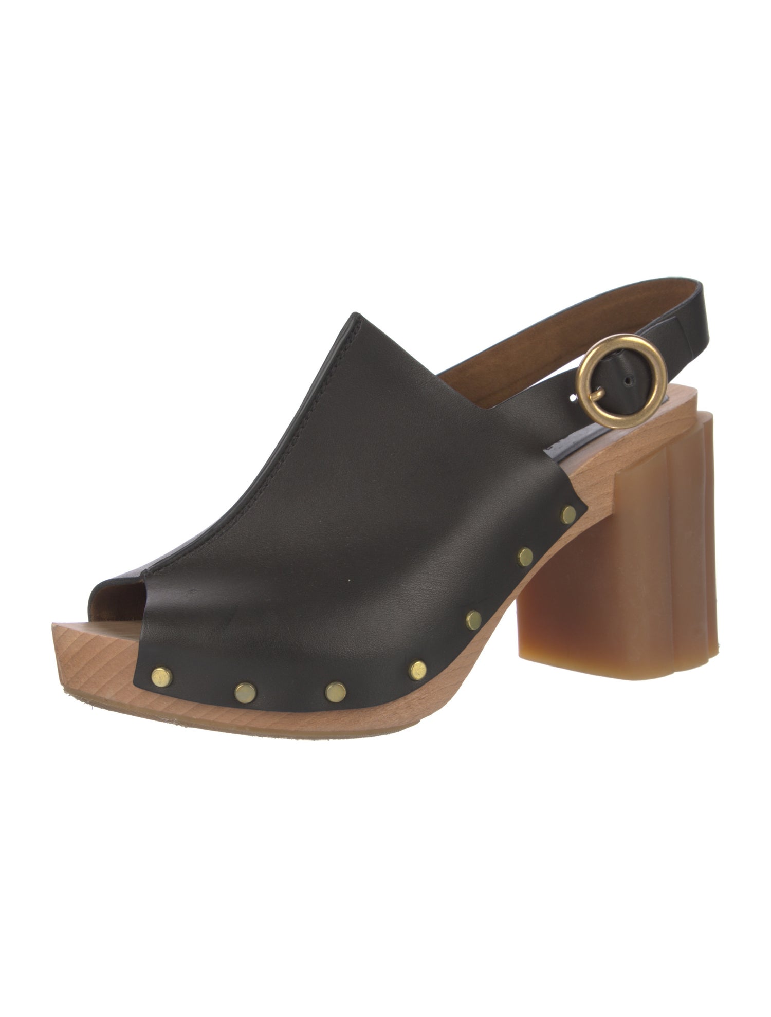 Stella McCartney Leather Studded Accents Slingback Pumps