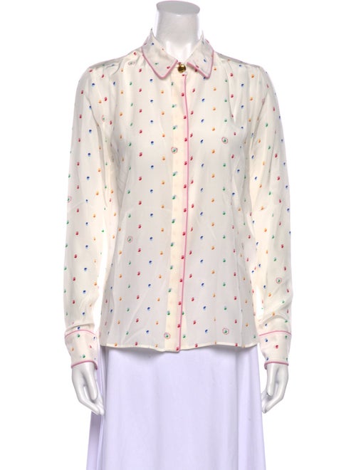 Stella McCartney Silk Tie-Dye Print Button-Up Top