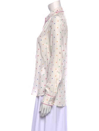 Stella McCartney Silk Tie-Dye Print Button-Up Top