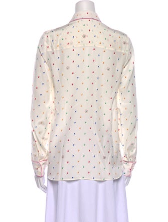 Stella McCartney Silk Tie-Dye Print Button-Up Top