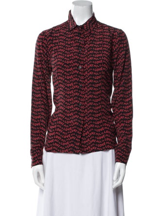 Stella McCartney Silk Printed Button-Up Top