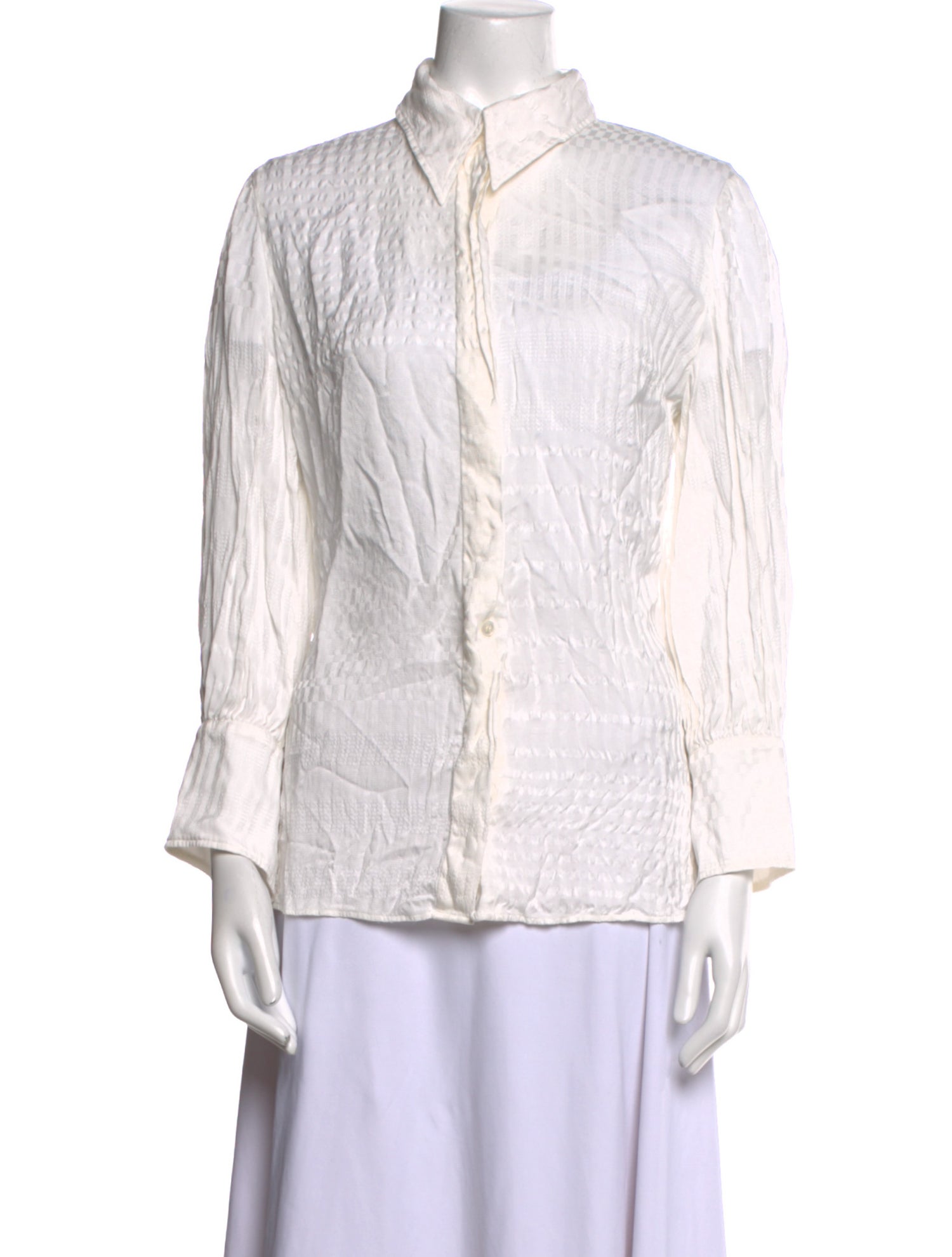 Stella McCartney Striped Long Sleeve Button-Up Top