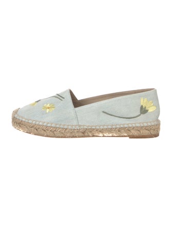 Stella McCartney Denim Floral Print Espadrilles