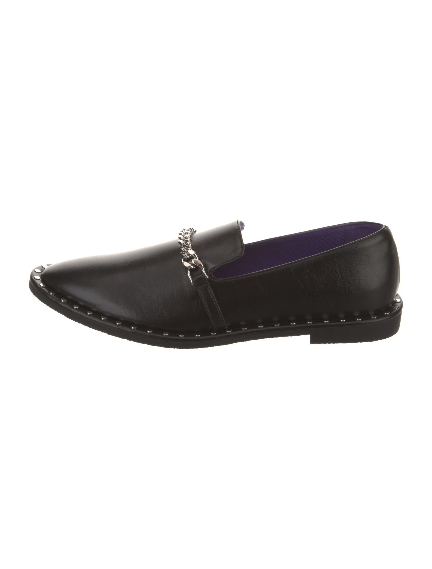 Stella McCartney Leather Chain-Link Accents Loafers