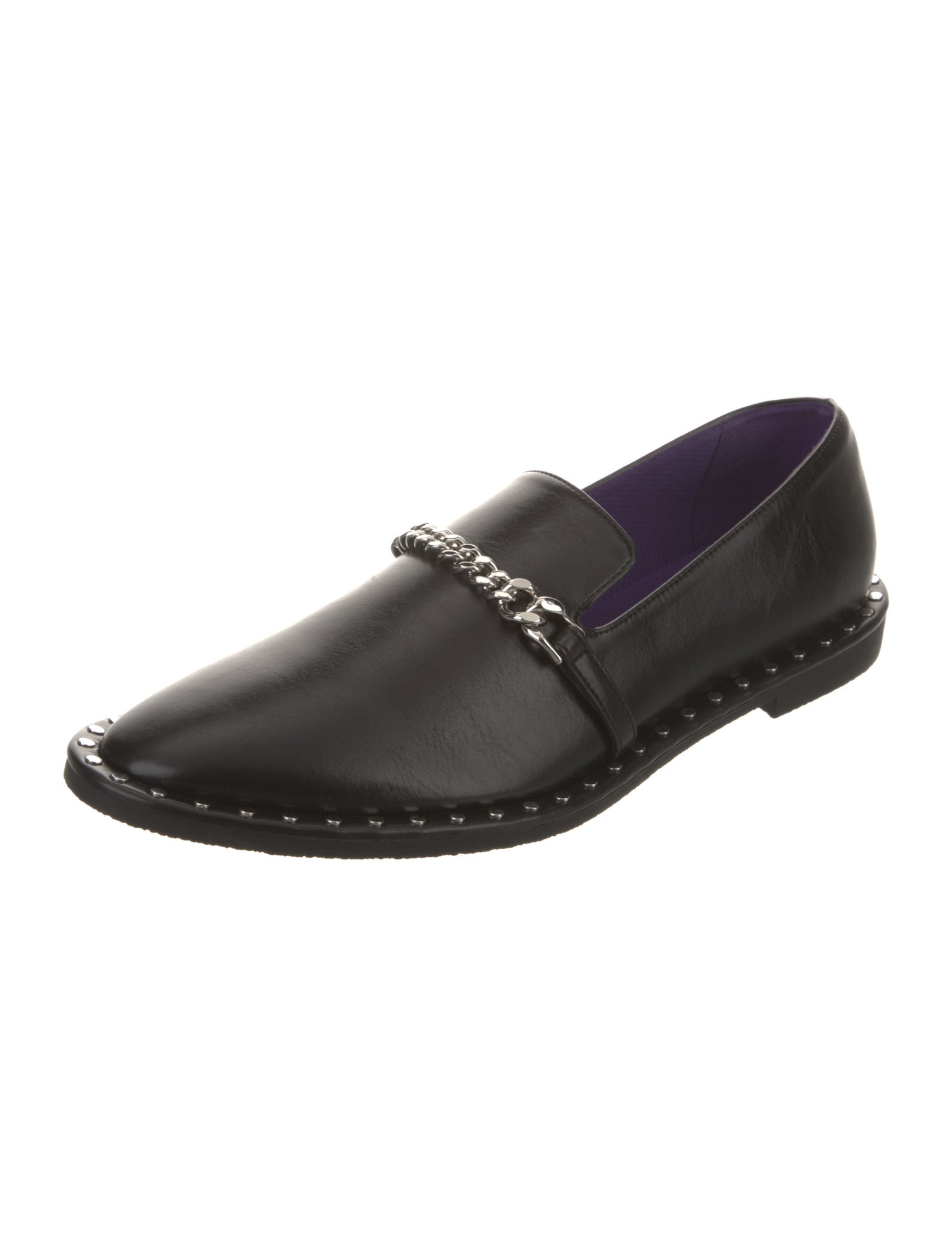 Stella McCartney Leather Chain-Link Accents Loafers