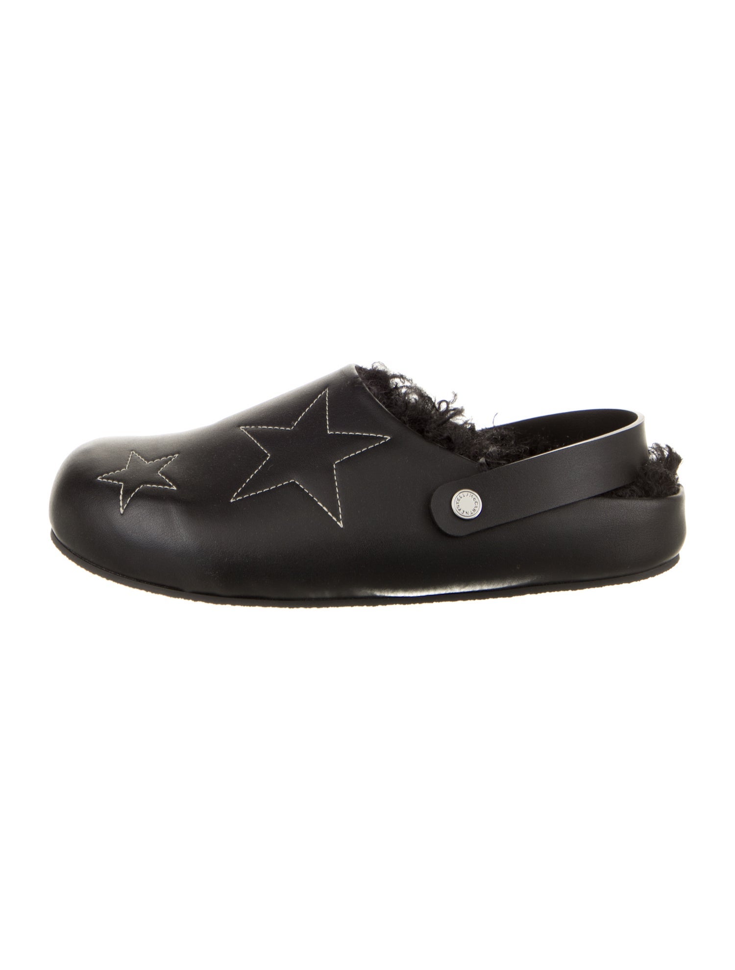 Stella McCartney Leather Embroidered Accent Slingback Flats