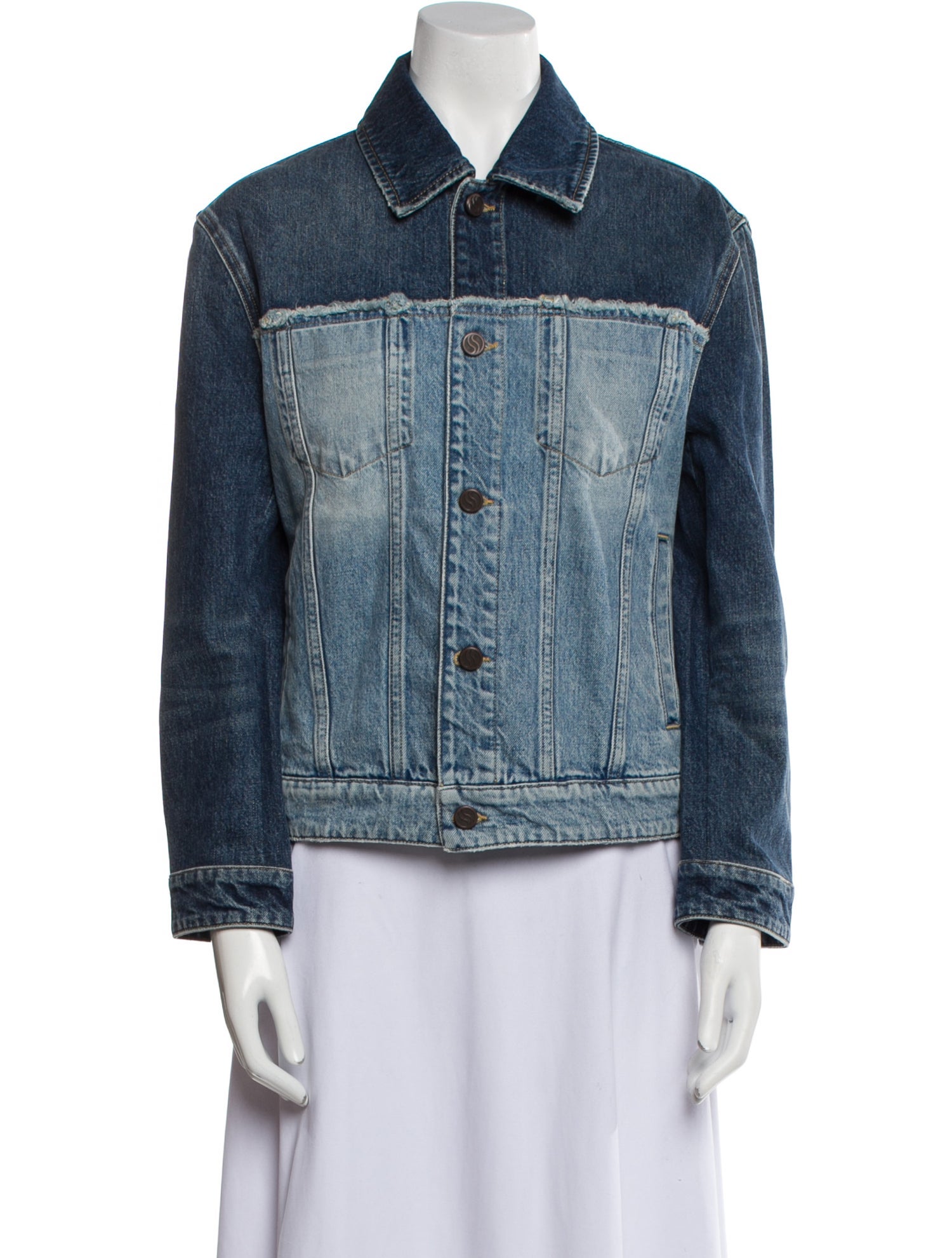 Stella McCartney Colorblock Pattern Denim Jacket