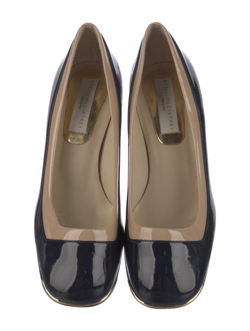 Stella McCartney Patent Leather Colorblock Pattern Pumps