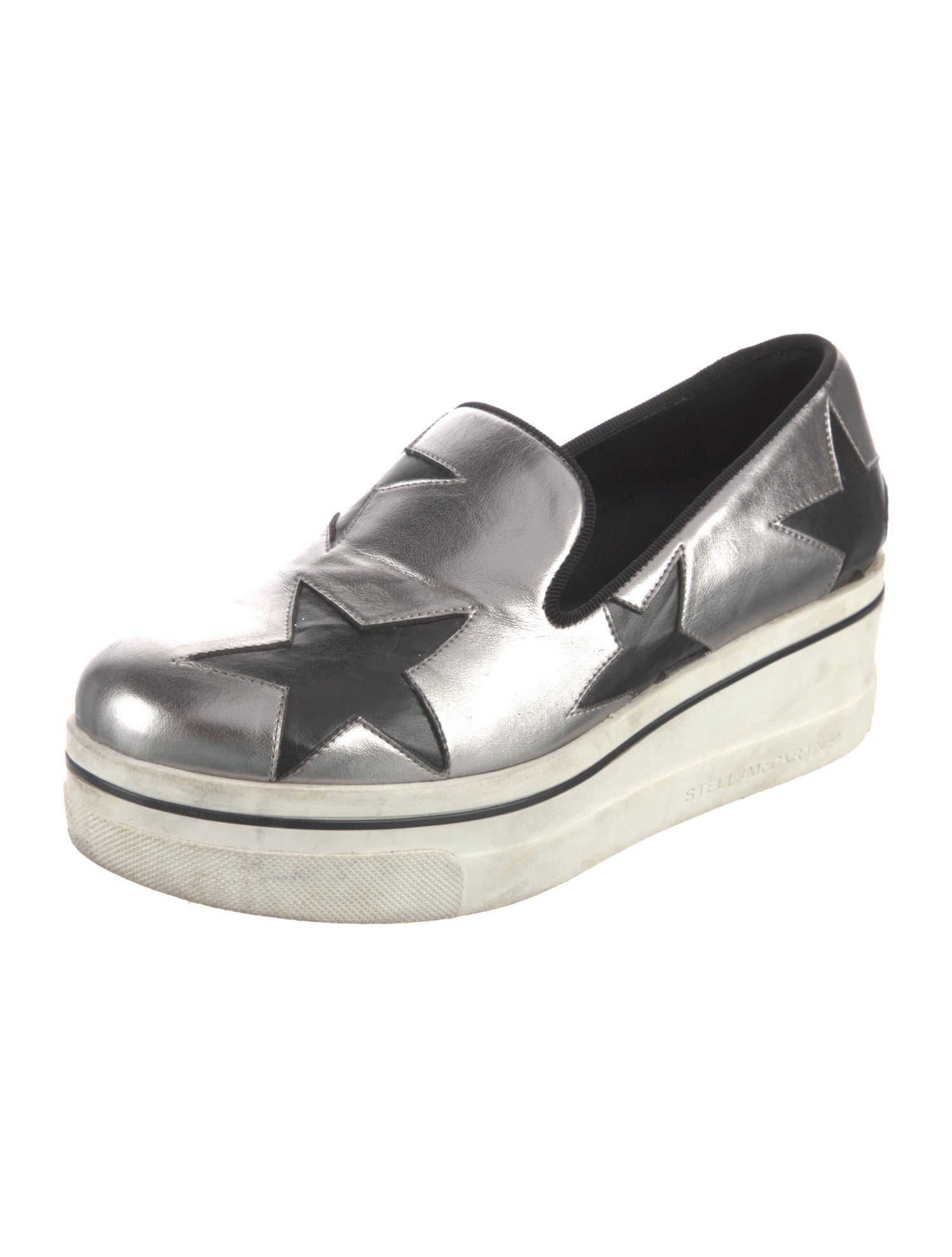 Stella McCartney Vegan Leather Printed Wedge Sneakers