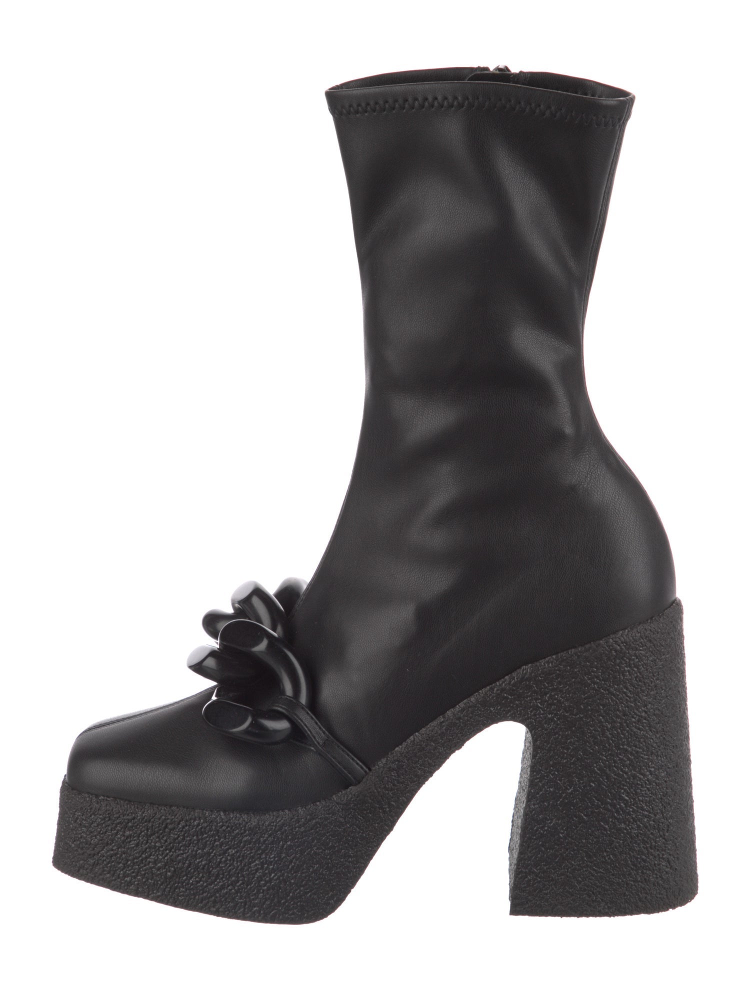 Stella McCartney Leather Chain-Link Accents Boots