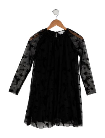 Stella McCartney Girls' Pattern Long Sleeve Tulle Dress