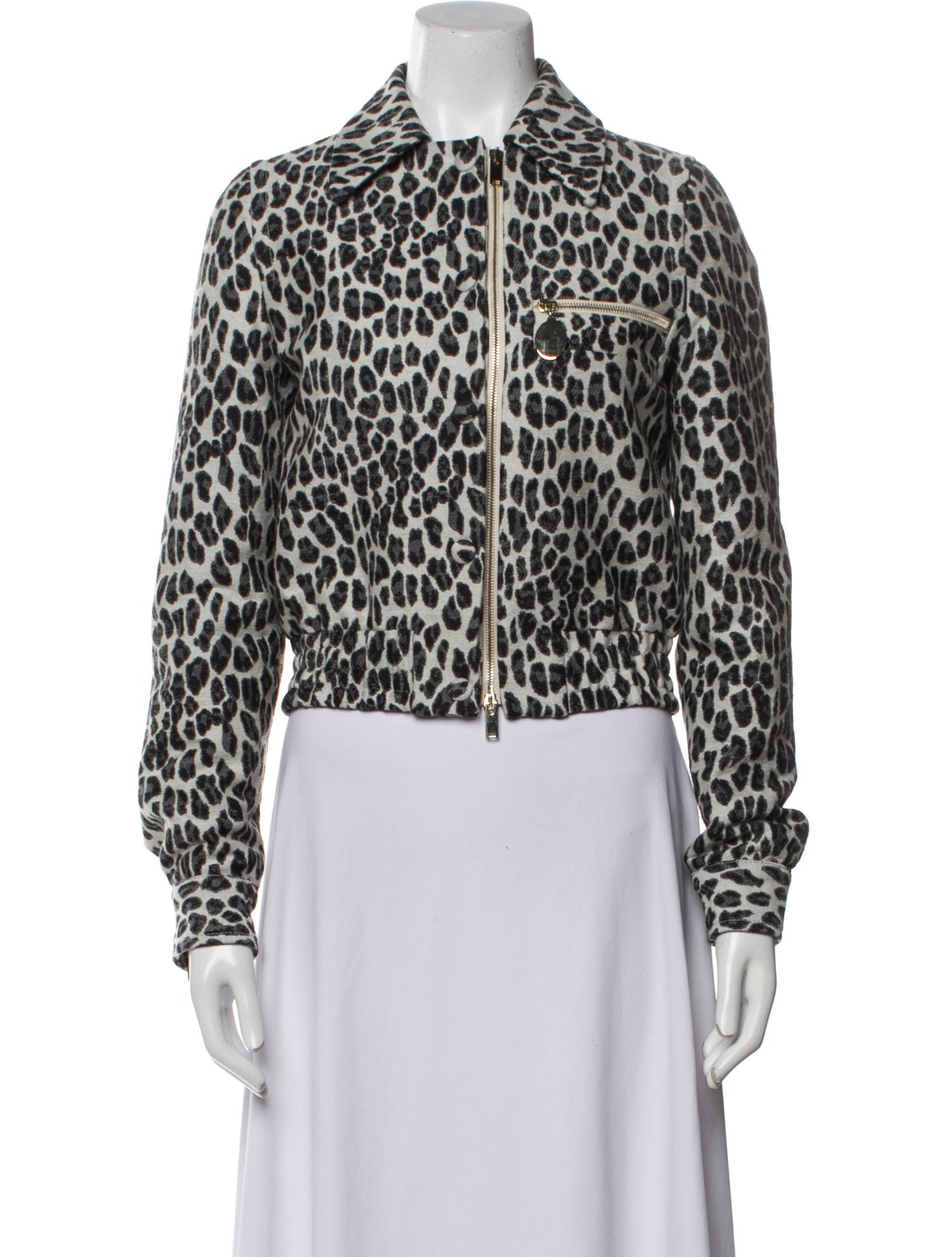 Stella McCartney Wool Animal Print Denim Jacket