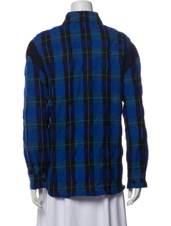 Stella McCartney Plaid Print Long Sleeve Button-Up Top