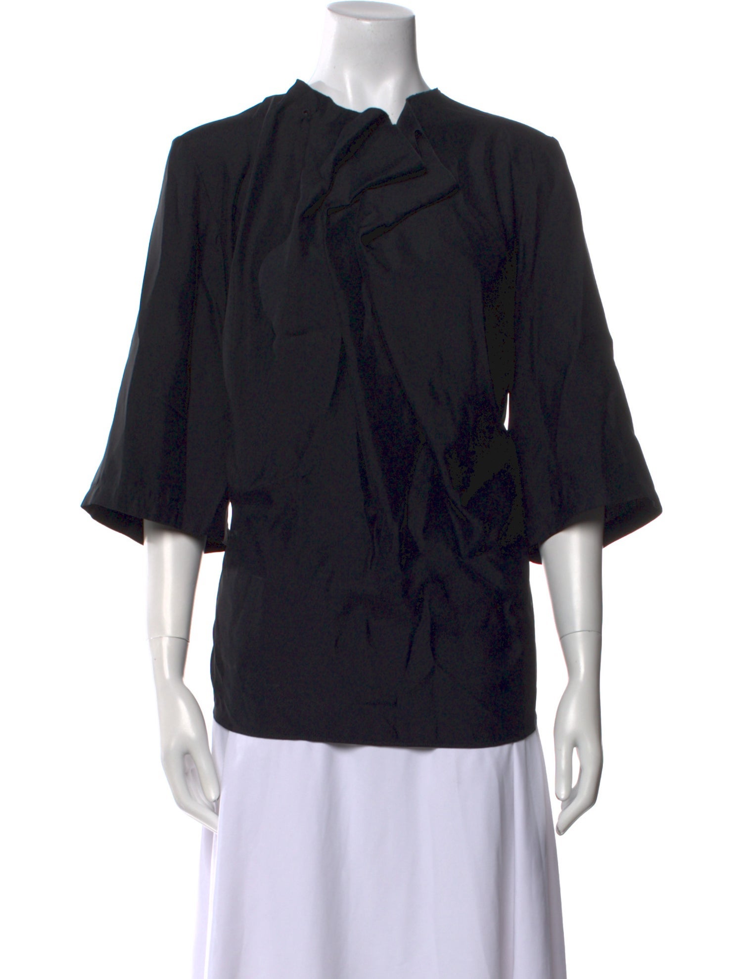 Stella McCartney Mock Neck Three-Quarter Sleeve Blouse