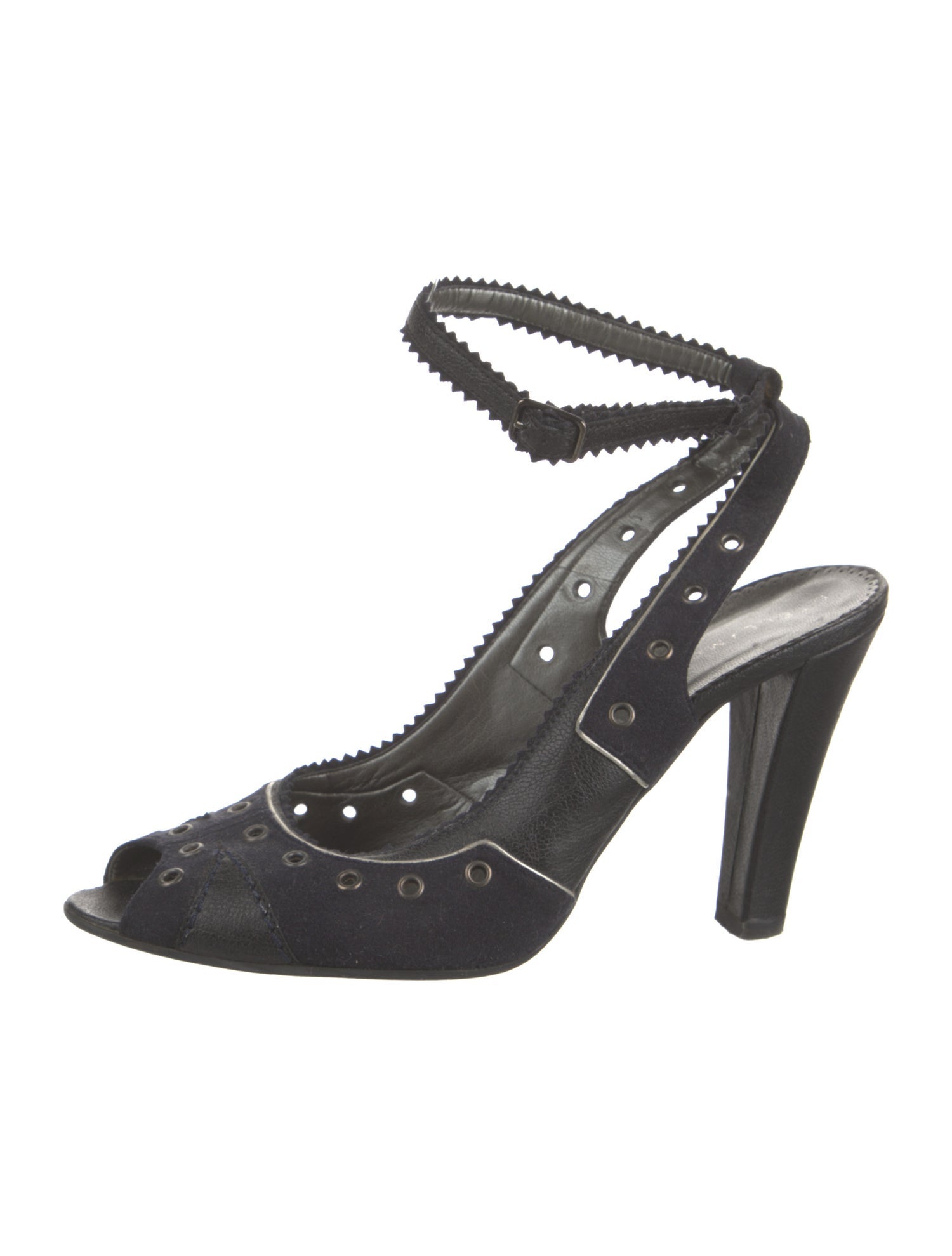 Stella McCartney Suede Bow Accents Slingback Pumps