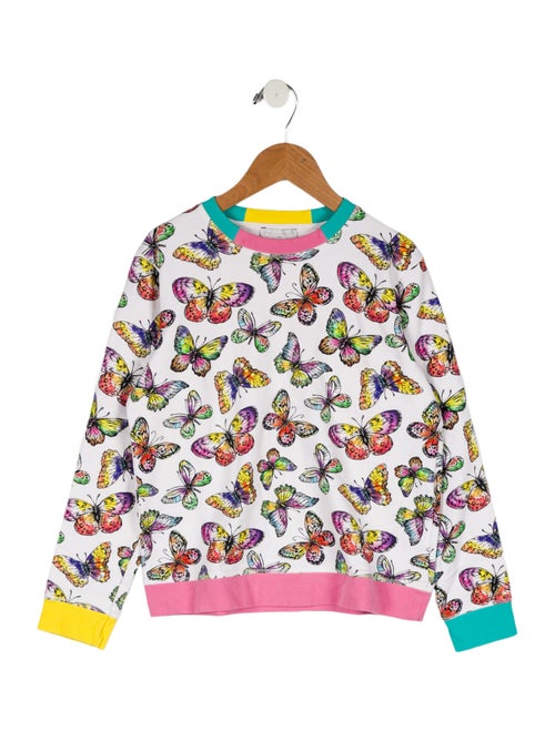 Stella McCartney Girls' Butterfly Printed Crew Neck Sweatshirt