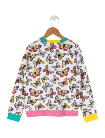 Stella McCartney Girls' Butterfly Printed Crew Neck Sweatshirt