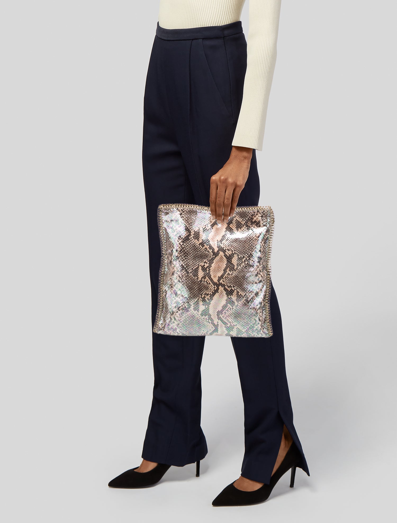 Stella McCartney Embossed Leather Clutch