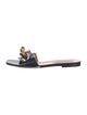 Stella McCartney Leather Chain-Link Accents Slides