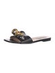 Stella McCartney Leather Chain-Link Accents Slides