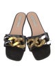Stella McCartney Leather Chain-Link Accents Slides