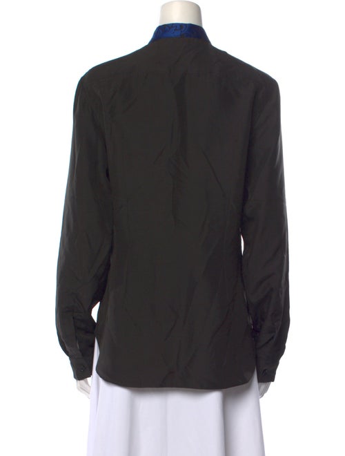 Stella McCartney Graphic Print Mock Neck Button-Up Top