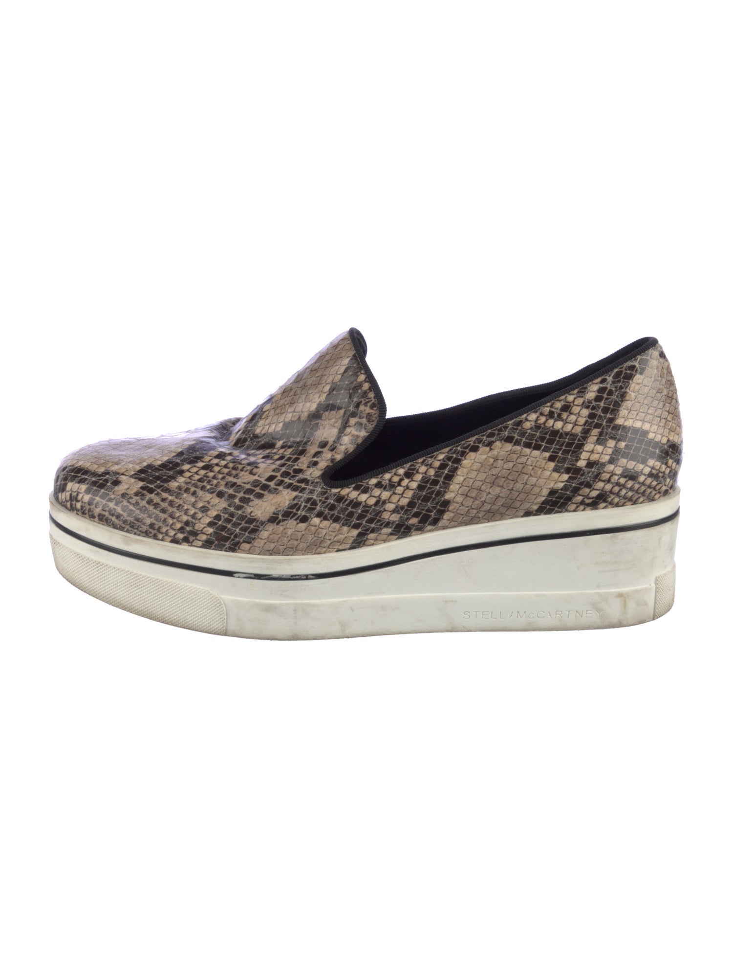 Stella McCartney Vegan Leather Animal Print Wedge Sneakers