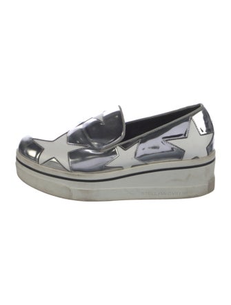 Stella McCartney Patent Leather Graphic Print Wedge Sneakers