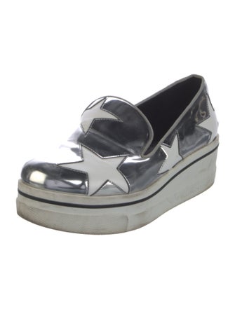 Stella McCartney Patent Leather Graphic Print Wedge Sneakers