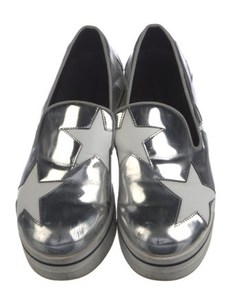 Stella McCartney Patent Leather Graphic Print Wedge Sneakers