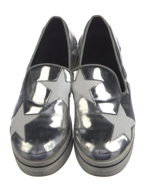 Stella McCartney Patent Leather Graphic Print Wedge Sneakers