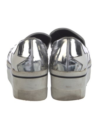 Stella McCartney Patent Leather Graphic Print Wedge Sneakers