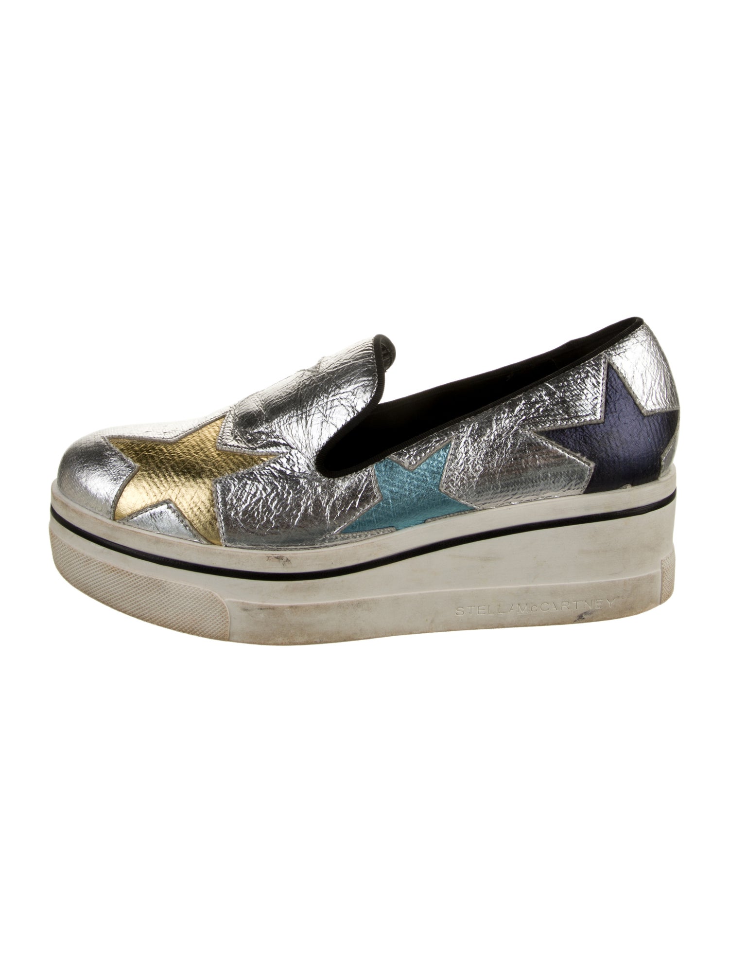 Stella McCartney Vegan Leather Printed Wedge Sneakers
