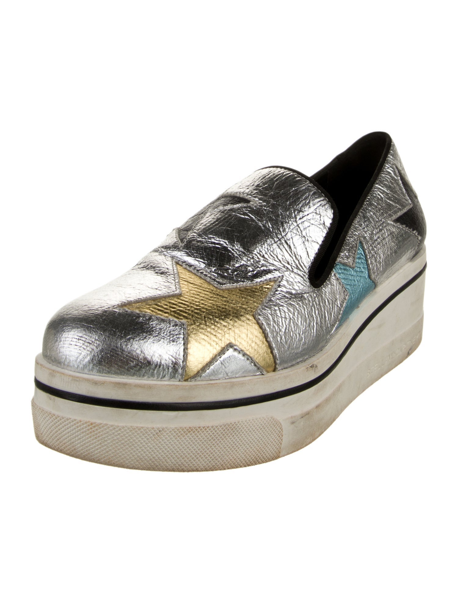 Stella McCartney Vegan Leather Printed Wedge Sneakers