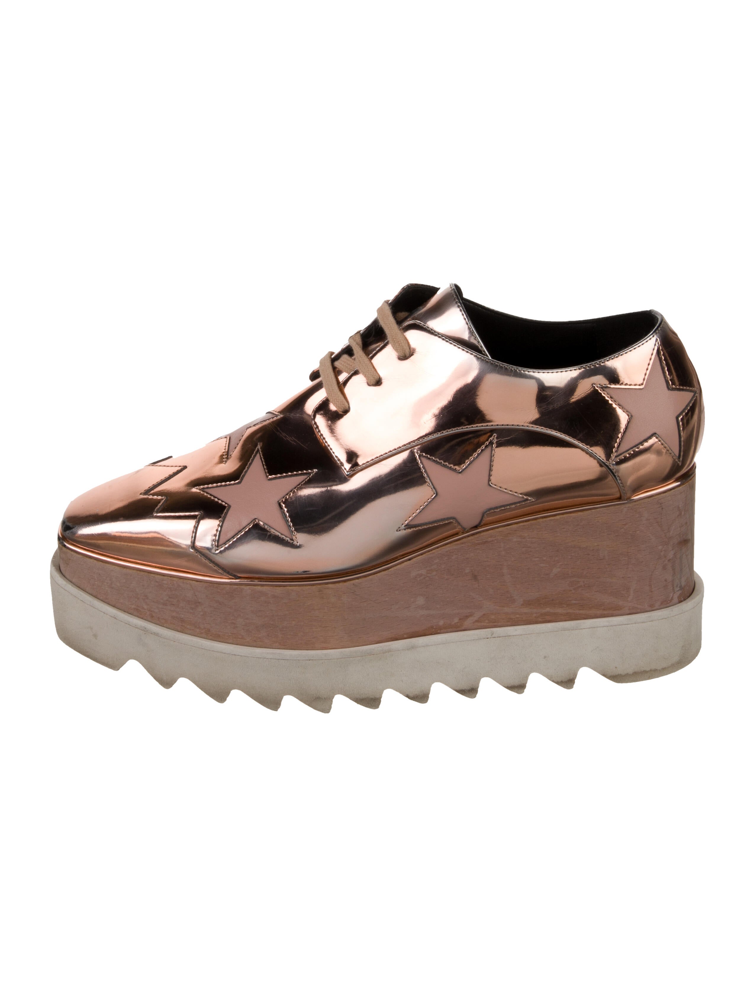 Stella McCartney Patent Leather Wedge Sneakers