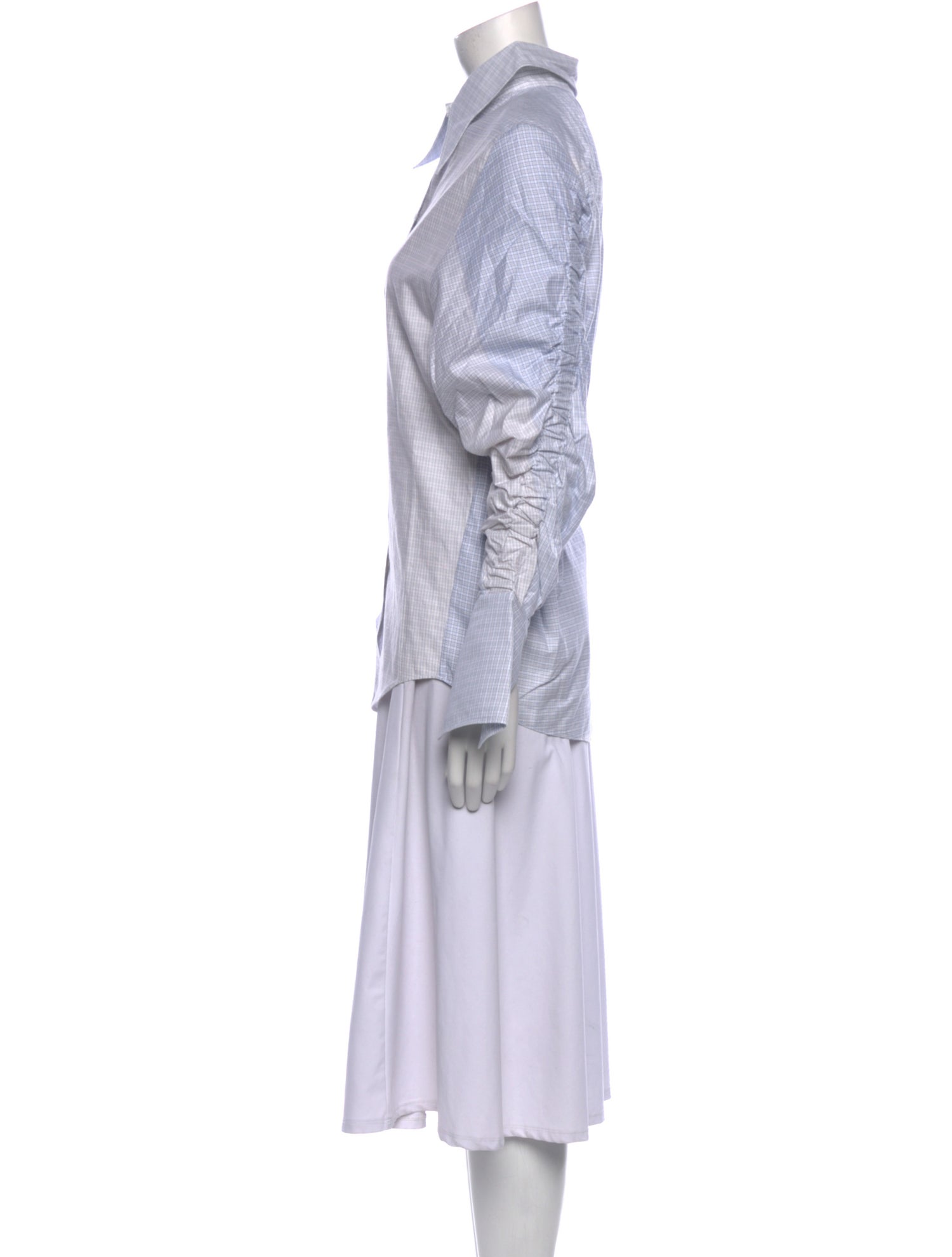 Stella McCartney Plaid Print Long Sleeve Button-Up Top