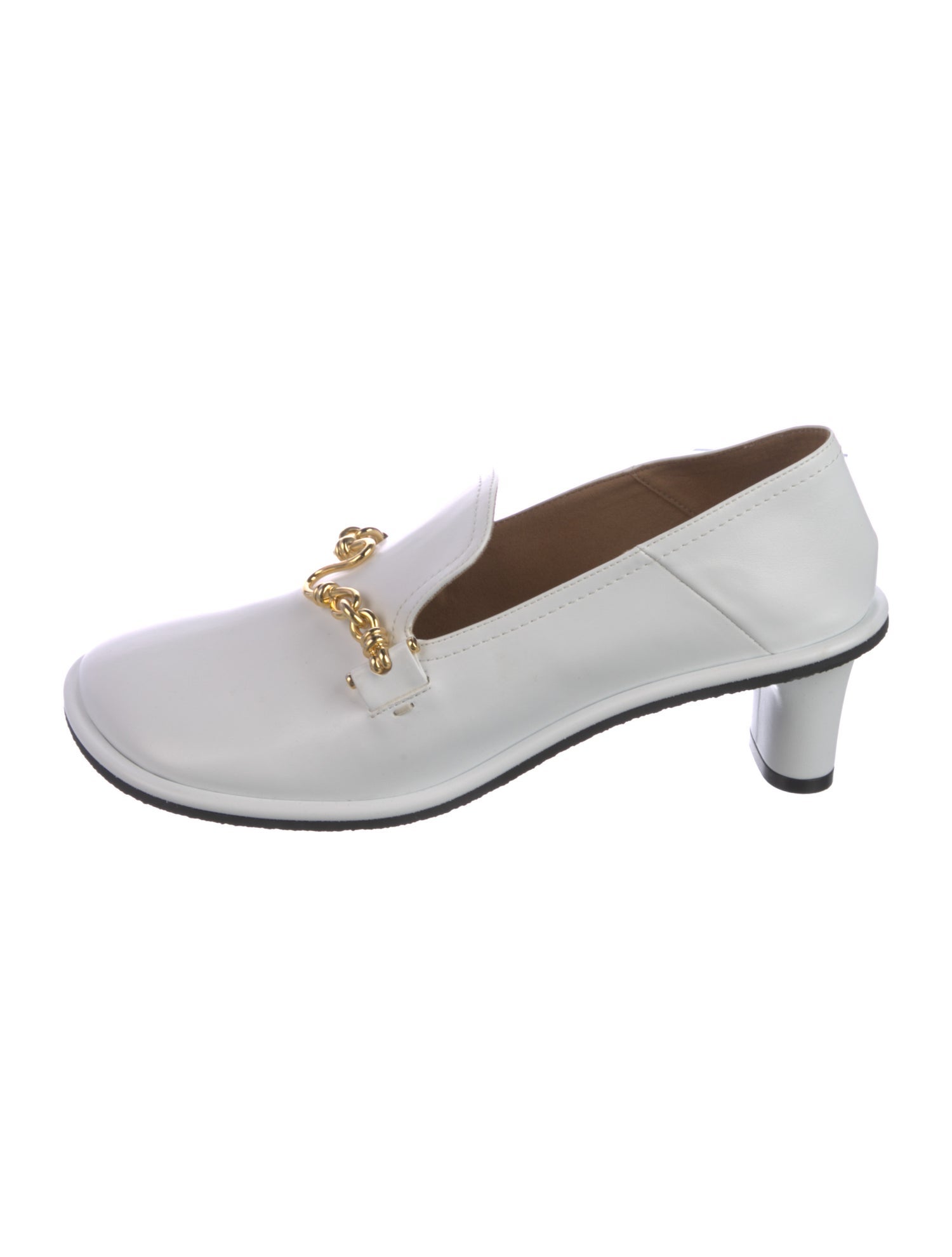 Stella McCartney Leather Chain-Link Accents Pumps