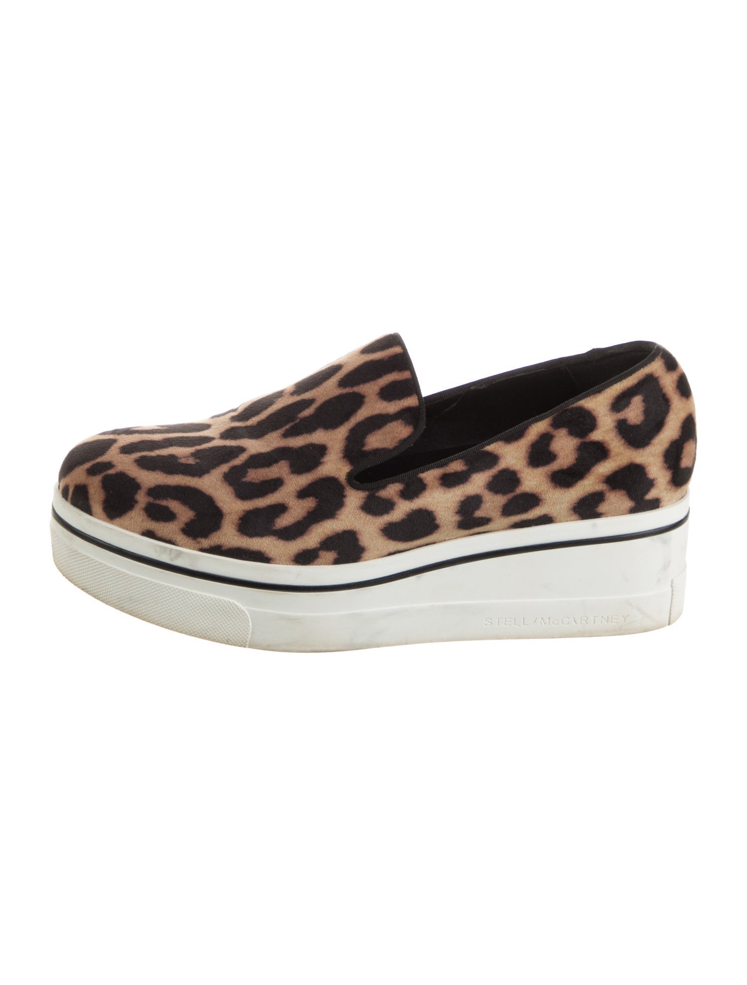 Stella McCartney Velvet Animal Print Wedge Sneakers