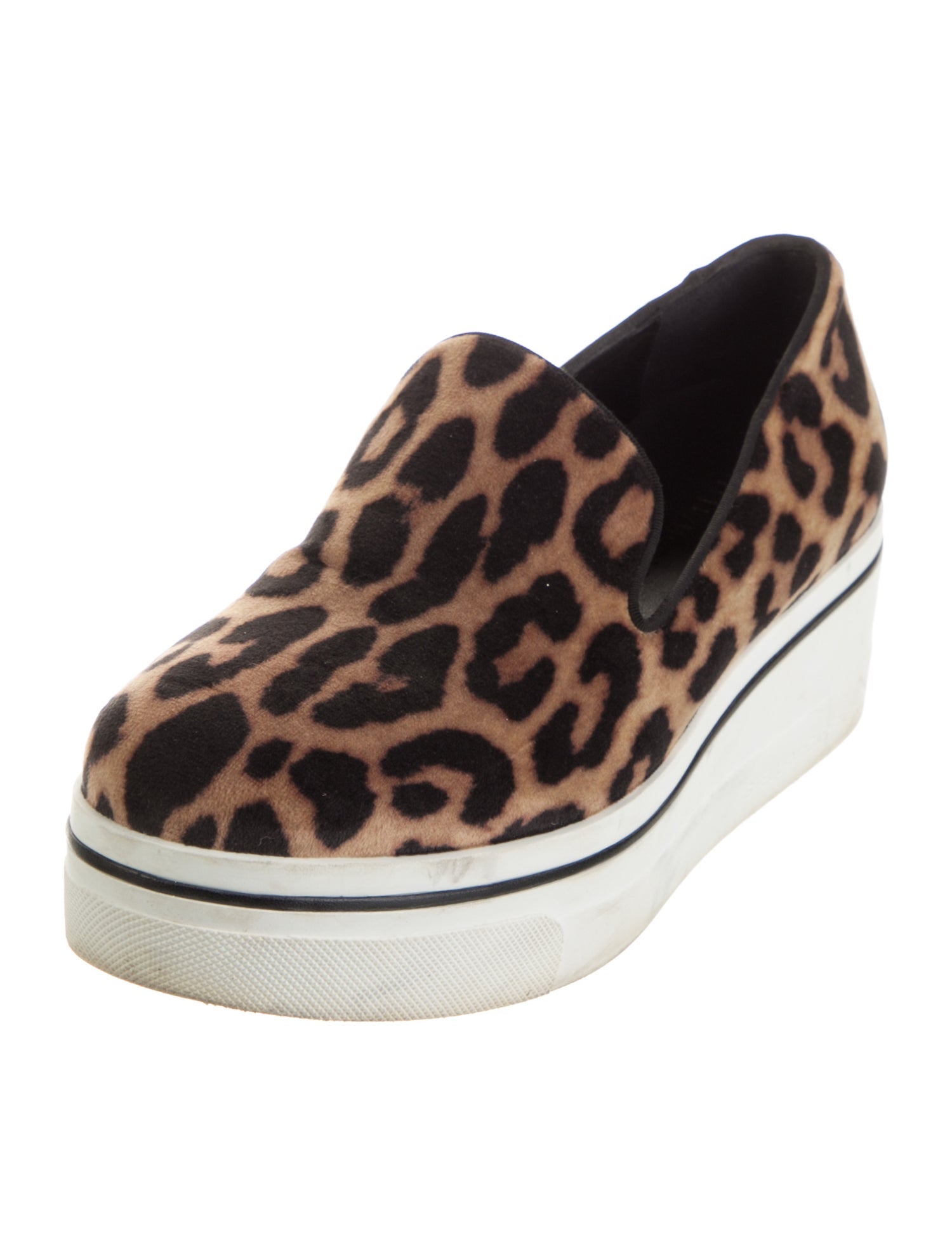 Stella McCartney Velvet Animal Print Wedge Sneakers
