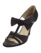 Stella McCartney Satin Bow Accents T-Strap Sandals